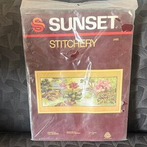VTG Sunset Stitchery Oriental Tile Garden Kit 2485 gift